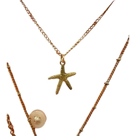 Old Navy Button-Up Red Anchor Print Collared Long Sleeves necklace included - Picture 3 of 11